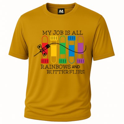 My Job Is All Rainbows And Butterflies Nurse Phlebotomist Meaningful Gift Cooling Performance Crew T-Shirt