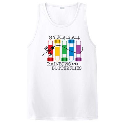 My Job Is All Rainbows And Butterflies Nurse Phlebotomist Meaningful Gift PosiCharge Competitor Tank