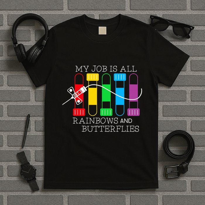 My Job Is All Rainbows & Butterflies Lab Tech Phlebotomist T-Shirt
