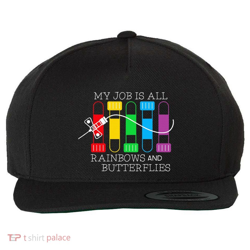 My Job Is All Rainbows & Butterflies Lab Tech Phlebotomist Wool Snapback Cap
