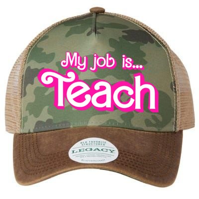 My Job Is Teach Pink Legacy Tie Dye Trucker Hat