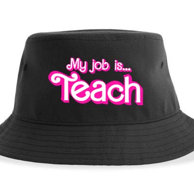 My Job Is Teach Pink Sustainable Bucket Hat