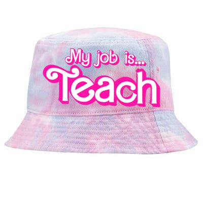 My Job Is Teach Pink Tie-Dyed Bucket Hat