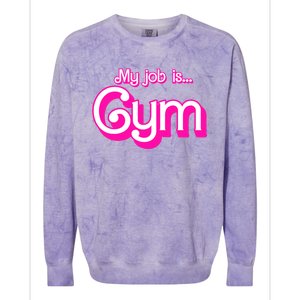 My Job Is Gym Pink Retro Funny Gymer Gymnastics Colorblast Crewneck Sweatshirt