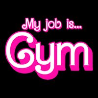 My Job Is Gym Pink Retro Funny Gymer Gymnastics Stripe Pom Pom Beanie