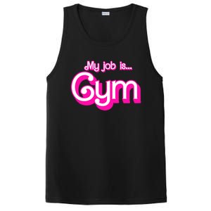 My Job Is Gym Pink Retro Funny Gymer Gymnastics PosiCharge Competitor Tank