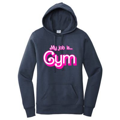 My Job Is Gym Pink Retro Funny Gymer Gymnastics Women's Pullover Hoodie