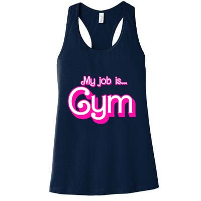 My Job Is Gym Pink Retro Funny Gymer Gymnastics Womens Tank Top