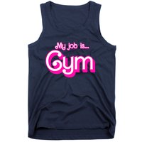 My Job Is Gym Pink Retro Funny Gymer Gymnastics Tank Top