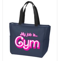 My Job Is Gym Pink Retro Funny Gymer Gymnastics Zip Tote Bag