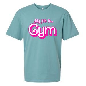 My Job Is Gym Pink Retro Funny Gymer Gymnastics Sueded Cloud Jersey T-Shirt