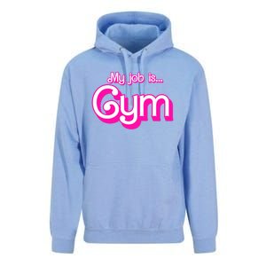 My Job Is Gym Pink Retro Funny Gymer Gymnastics Unisex Surf Hoodie