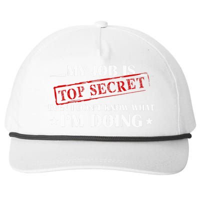 My Job Is Top Secret Snapback Five-Panel Rope Hat