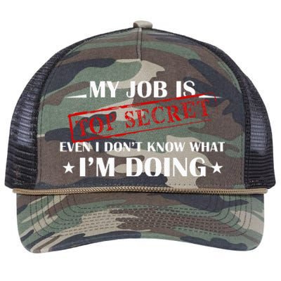 My Job Is Top Secret Retro Rope Trucker Hat Cap