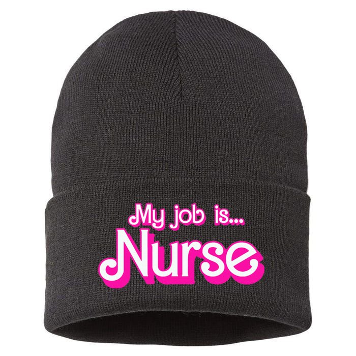 My Job Is Nurse Sustainable Knit Beanie