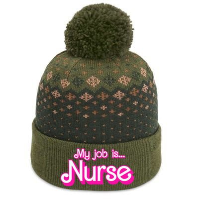 My Job Is Nurse The Baniff Cuffed Pom Beanie