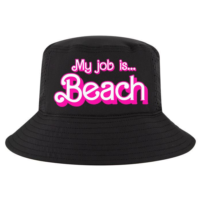 My Job Is Beach Pink Retro Funny Beach Lover Cool Comfort Performance Bucket Hat