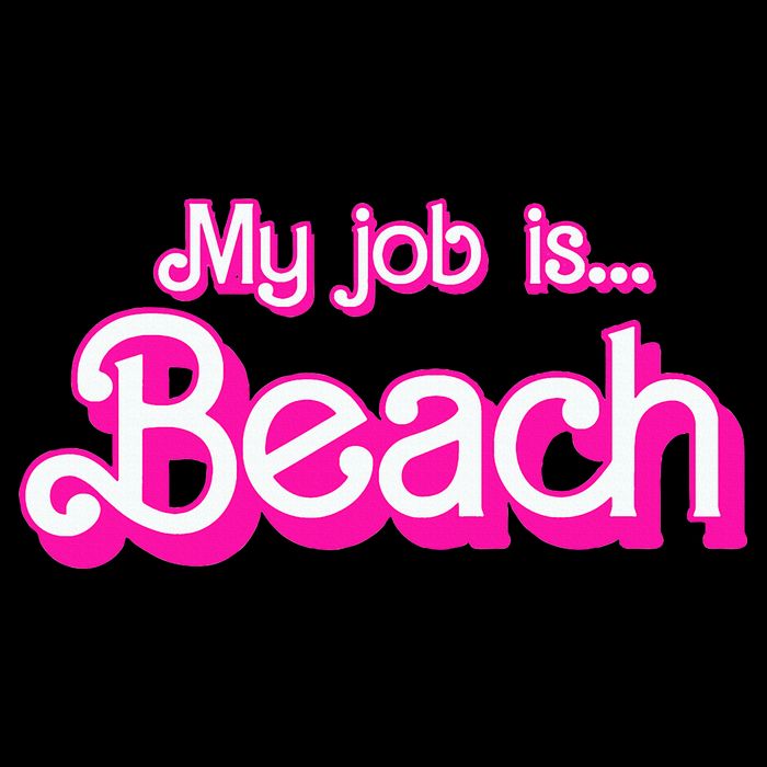 My Job Is Beach Pink Retro Funny Beach Lover Cooling Performance Crew T-Shirt