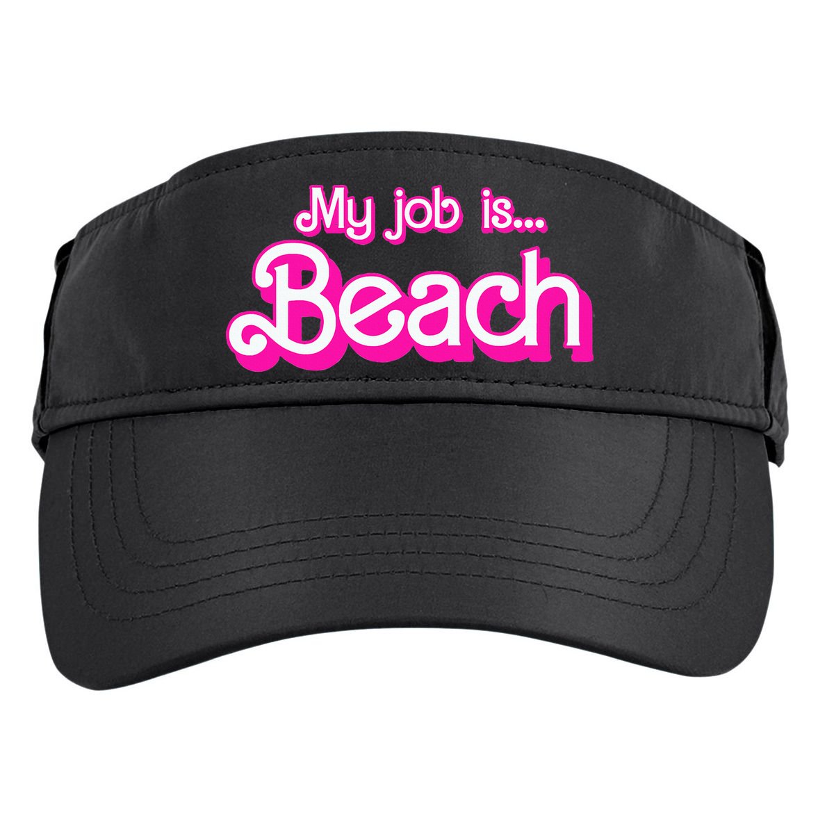 My Job Is Beach Pink Retro Funny Beach Lover Adult Drive Performance Visor