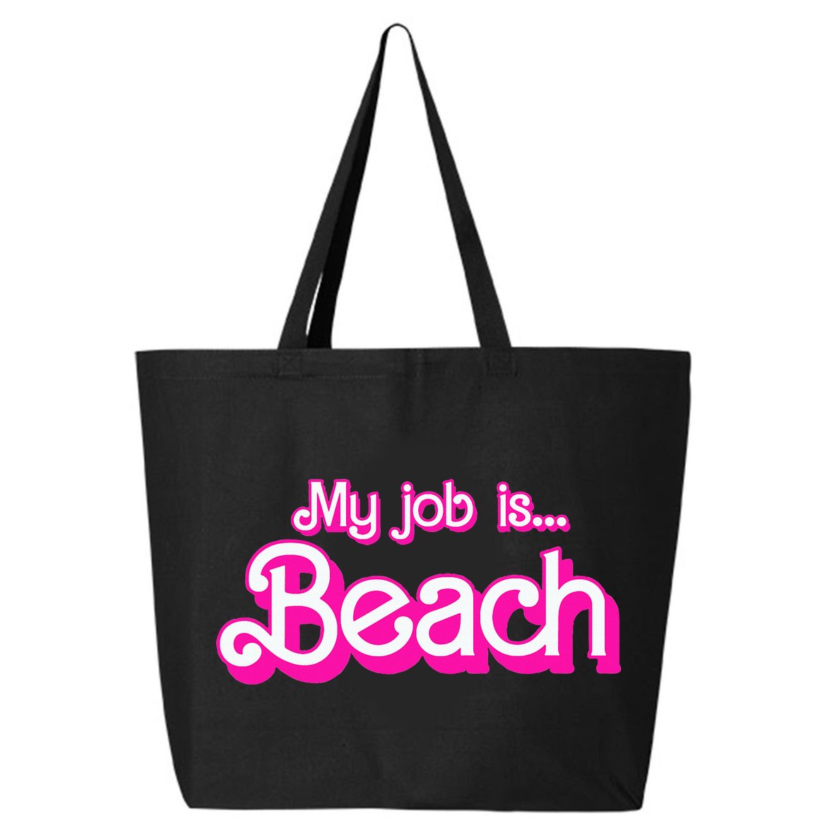 My Job Is Beach Pink Retro Funny Beach Lover 25L Jumbo Tote