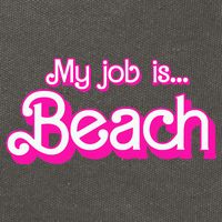 My Job Is Beach Pink Retro Funny Beach Lover Cotton Canvas Backpack