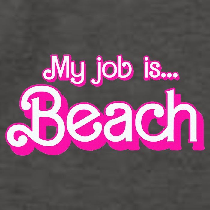 My Job Is Beach Pink Retro Funny Beach Lover Vector Backpack