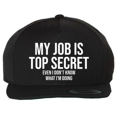 My Job Is Top Secret Wool Snapback Cap