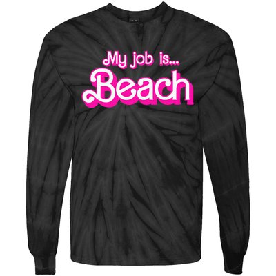 My Job Is Beach Retro Tie-Dye Long Sleeve Shirt