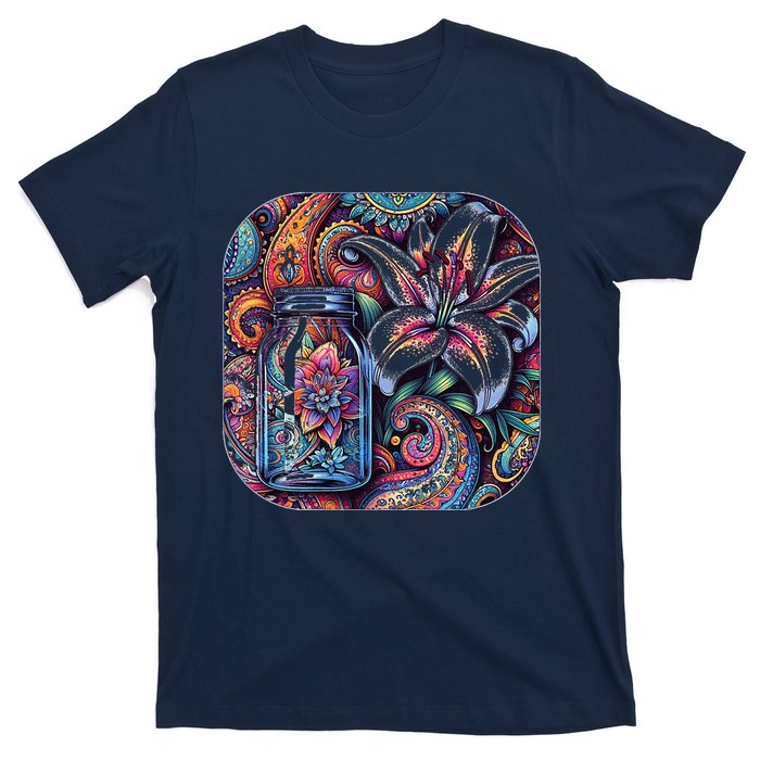 Magic Jar Lily Flower Paisley Garden Premium T-Shirt