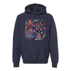 Magic Jar Lily Flower Paisley Garden Premium Premium Hoodie