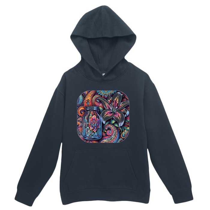 Magic Jar Lily Flower Paisley Garden Premium Urban Pullover Hoodie