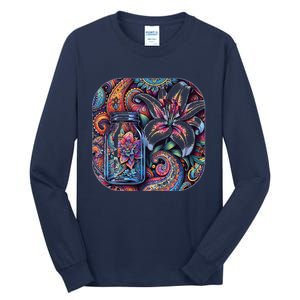 Magic Jar Lily Flower Paisley Garden Premium Tall Long Sleeve T-Shirt