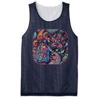 Magic Jar Lily Flower Paisley Garden Premium Mesh Reversible Basketball Jersey Tank