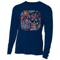 Magic Jar Lily Flower Paisley Garden Premium Cooling Performance Long Sleeve Crew