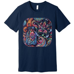 Magic Jar Lily Flower Paisley Garden Premium Premium T-Shirt