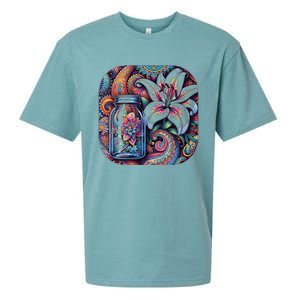 Magic Jar Lily Flower Paisley Garden Premium Sueded Cloud Jersey T-Shirt