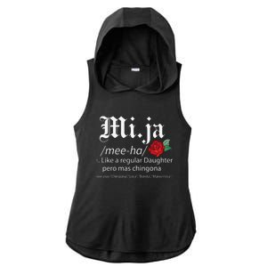 Mi Ja Mee Ha Like A Regular Daughter Per Mas Chingona Ladies PosiCharge Tri-Blend Wicking Draft Hoodie Tank