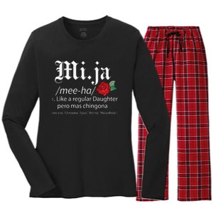 Mi Ja Mee Ha Like A Regular Daughter Per Mas Chingona Women's Long Sleeve Flannel Pajama Set 