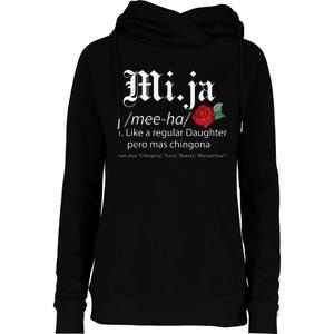 Mi Ja Mee Ha Like A Regular Daughter Per Mas Chingona Womens Funnel Neck Pullover Hood