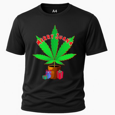 Merry Juana Marijuana Weed Mj Cannabis Christmas Tree Performance Shirt