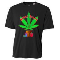 Merry Juana Marijuana Weed Mj Cannabis Christmas Tree Cooling Performance Crew T-Shirt