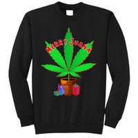 Merry Juana Marijuana Weed Mj Cannabis Christmas Tree Sweatshirt