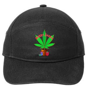 Merry Juana Marijuana Weed Mj Cannabis Christmas Tree 7-Panel Snapback Hat