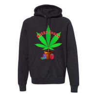 Merry Juana Marijuana Weed Mj Cannabis Christmas Tree Premium Hoodie