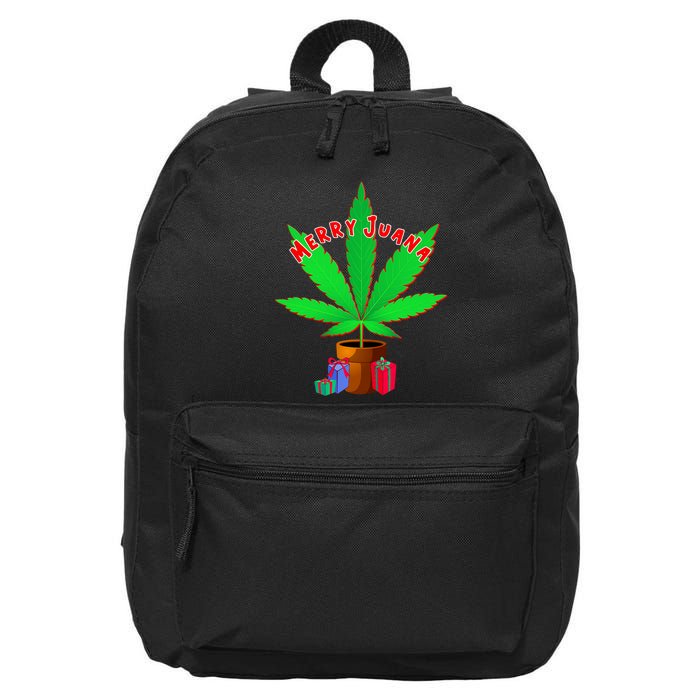 Merry Juana Marijuana Weed Mj Cannabis Christmas Tree 16 in Basic Backpack