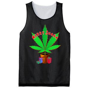 Merry Juana Marijuana Weed Mj Cannabis Christmas Tree Mesh Reversible Basketball Jersey Tank