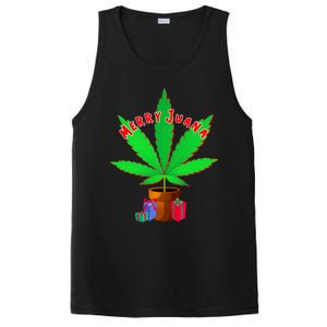 Merry Juana Marijuana Weed Mj Cannabis Christmas Tree PosiCharge Competitor Tank