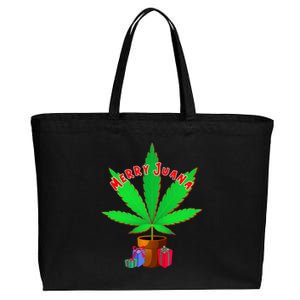 Merry Juana Marijuana Weed Mj Cannabis Christmas Tree Cotton Canvas Jumbo Tote