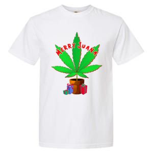 Merry Juana Marijuana Weed Mj Cannabis Christmas Tree Garment-Dyed Heavyweight T-Shirt