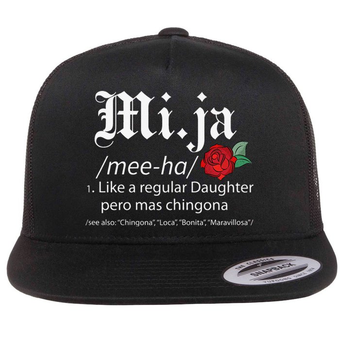 Mi Ja Mee Ha Like A Regular Daughter Per Mas Chingona Flat Bill Trucker Hat